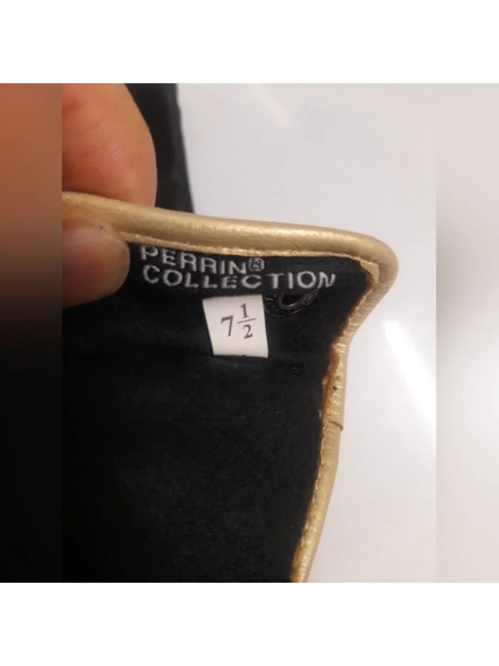 Perin Collection - Black Leather Gloves - Size: 7.5